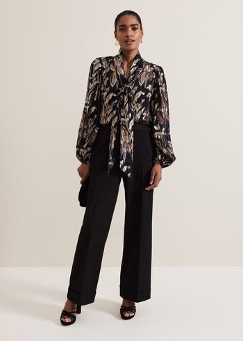 Phase Eight Tessa Floral Filcoupe Shirts Black/Multicolor Canada | NBLGXY-746